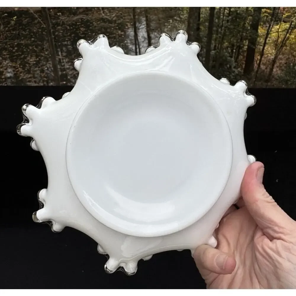 Vintage Fenton White Milk Art Glass 8